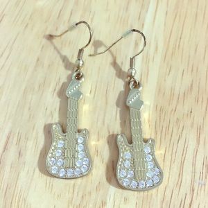 Gold Guitar Earrings